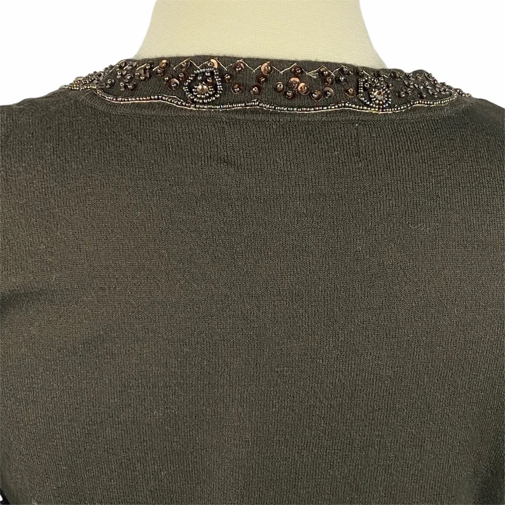 VINTAGE NINE WEST Sequined Brown Cardigan L
